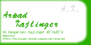 arpad kajlinger business card